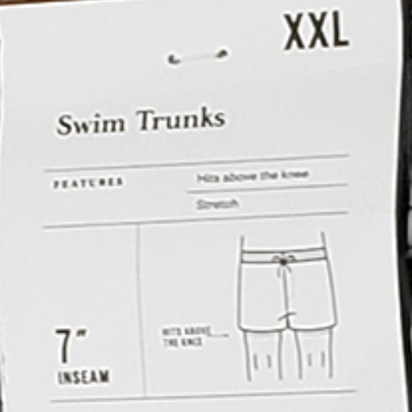 Men's Striped Elastic Waist Swim Trunks 2XL - NWT - Picture 6 of 7